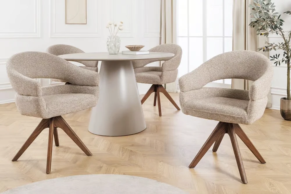 NVI - 48548 ORGANICO Walnut 180 forgó étkezőszék - beige (12)