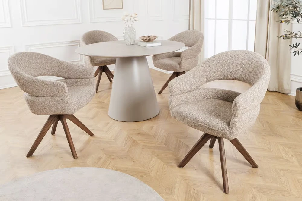 NVI - 48548 ORGANICO Walnut 180 forgó étkezőszék - beige (3)