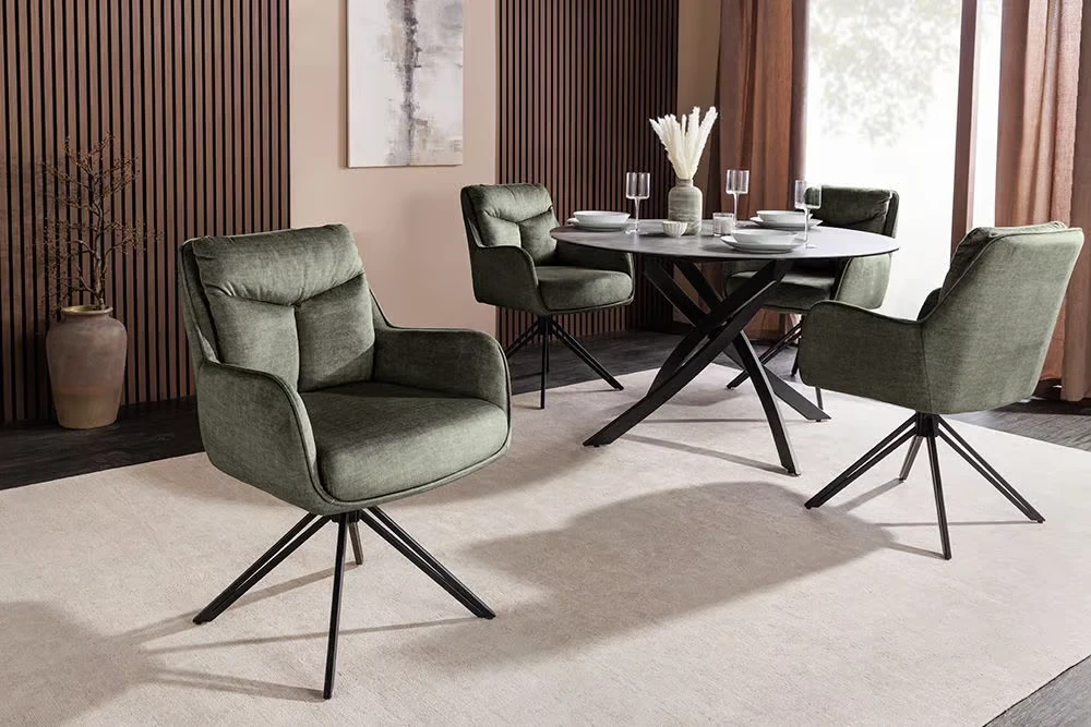 NVI - 48761 PROMETHEUS 180 forgó étkezőszék - moss green velvet (17)