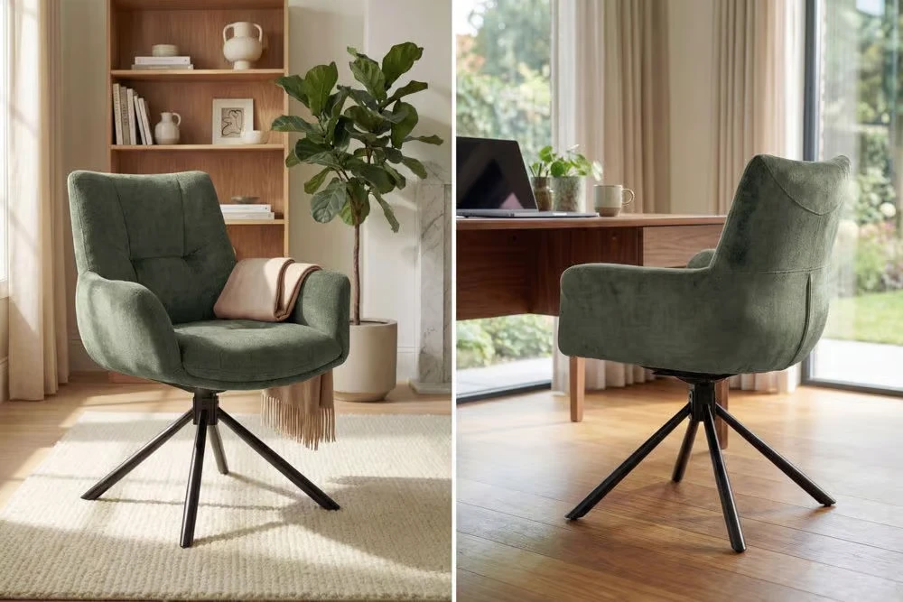 NVI - 48796 SIGNATURE 2 360 forgó étkezőszék - moss green velvet (7)