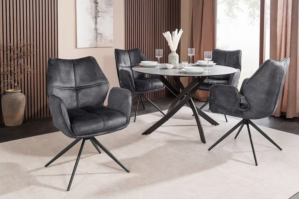 NVI - 48900 CONCORD 180 Black forgó étkezőszék - dark grey velvet (7)