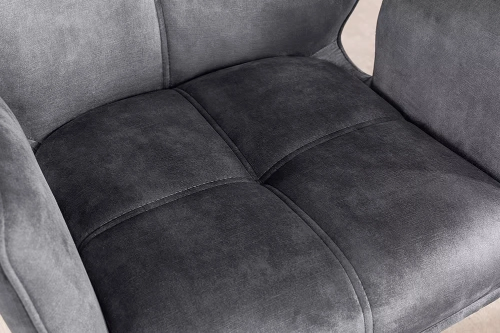 NVI - 48900 CONCORD 180 Black forgó étkezőszék - dark grey velvet (9)