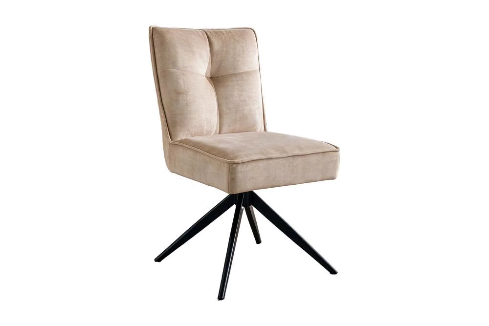 NVI - 49067 LUGANO 360 forgó étkezőszék - beige velvet (2)
