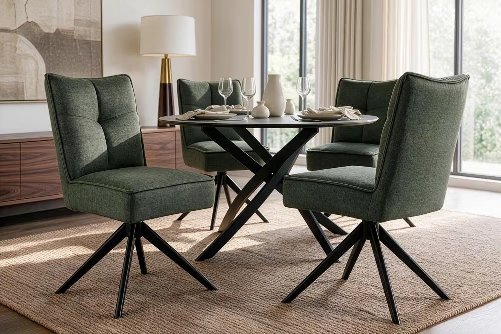 NVI - 49070 LUGANO 360 forgó étkezőszék - moss green velvet (4)