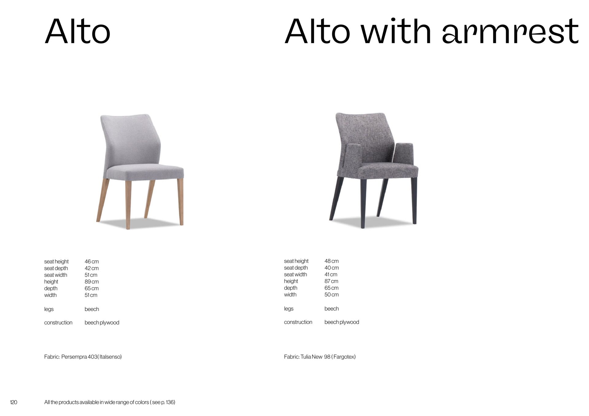 RMR - ALTO 1 étkezőszék - választható szövet