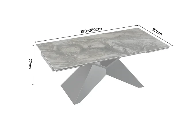 NVI - 00000 DIAMOND bővíthető étkezőasztal 180-260 -
