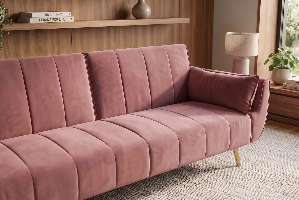 NVI - 40091 DIVANI (ágyazható) kanapé 220 - dusky pink velvet (8)