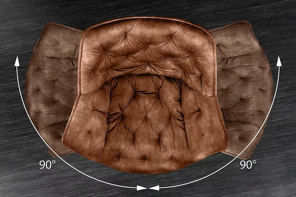 NVI - 46667 DUTCH 3 180 forgó étkezőszék - rust brown velvet (9)