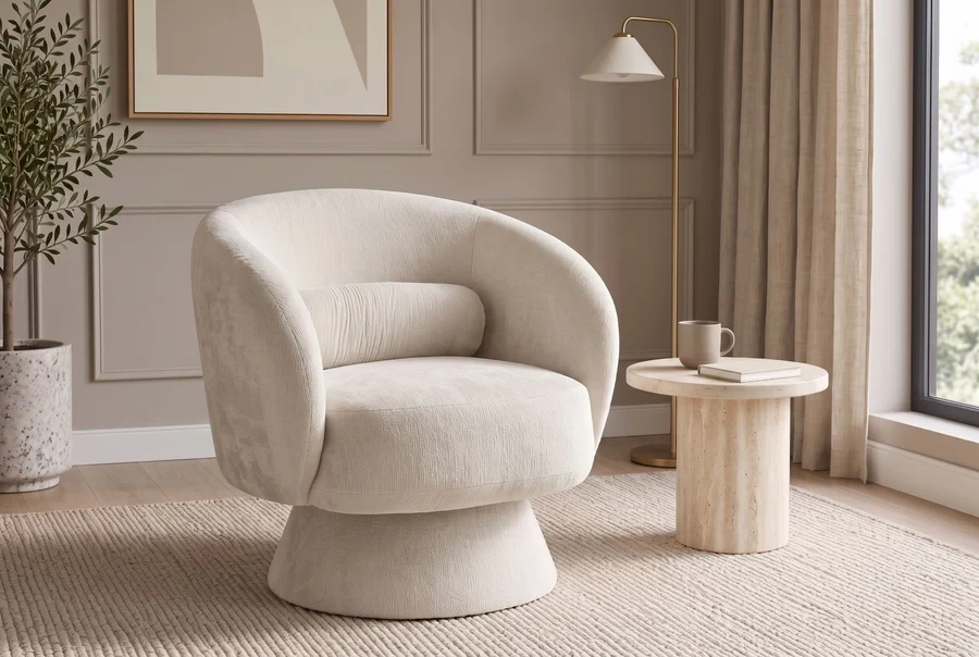 NVI - 47463 BOSSA NOVA forgófotel - beige chenille (8)