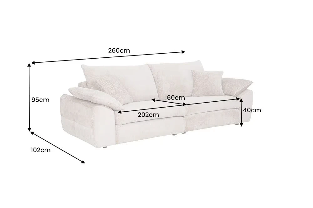 NVI - 48154 SOHO (opc. puffal) kanapé 260 - beige chenille (1)