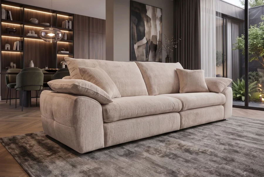 NVI - 48154 SOHO (opc. puffal) kanapé 260 - beige chenille (14)