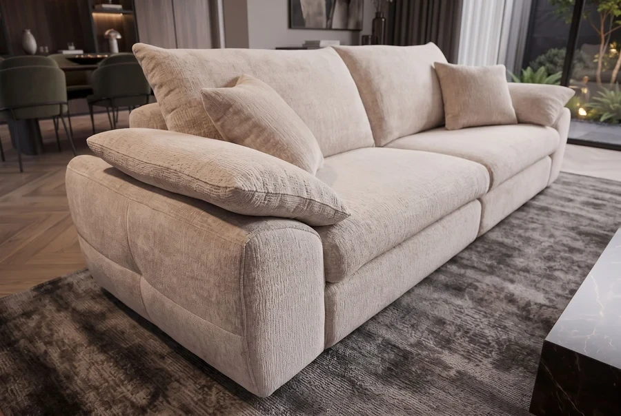 NVI - 48154 SOHO (opc. puffal) kanapé 260 - beige chenille (15)