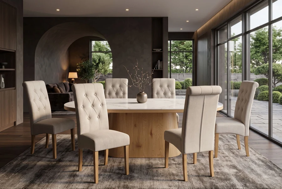 NVI - 48356 CASA 10 étkezőszék - woven beige (4)