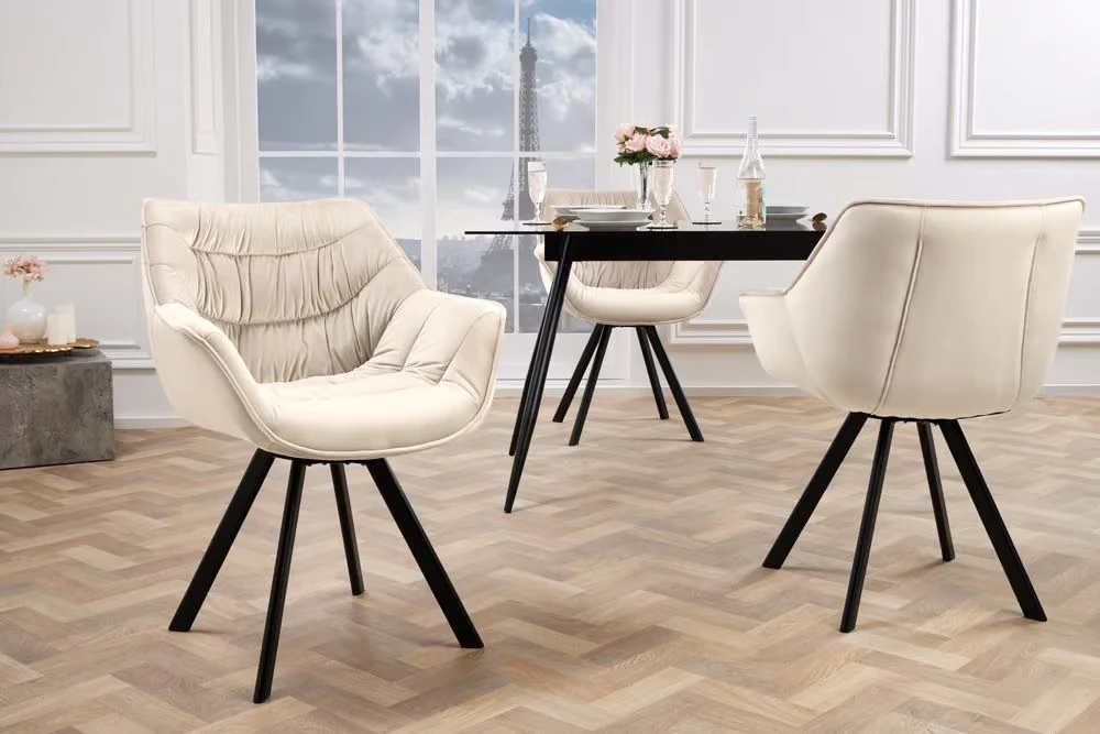 NVI - 48434 DUTCH 1 180 forgó étkezőszék - champagne beige velvet (3)