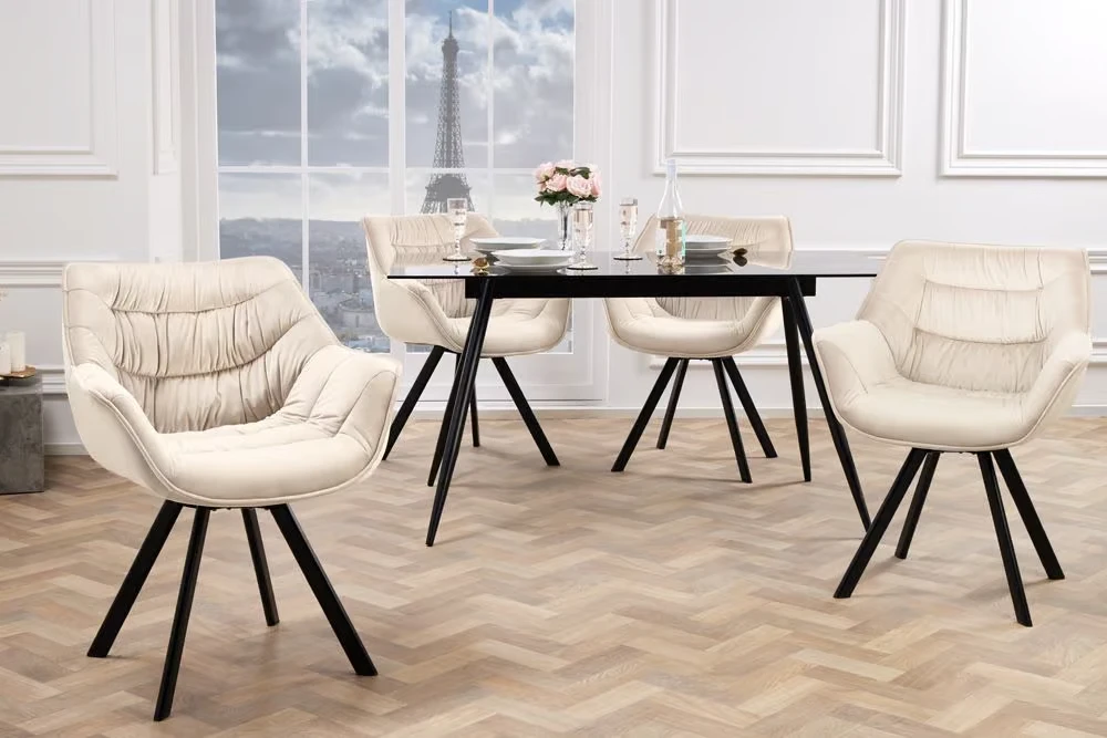 NVI - 48434 DUTCH 1 180 forgó étkezőszék - champagne beige velvet (4)