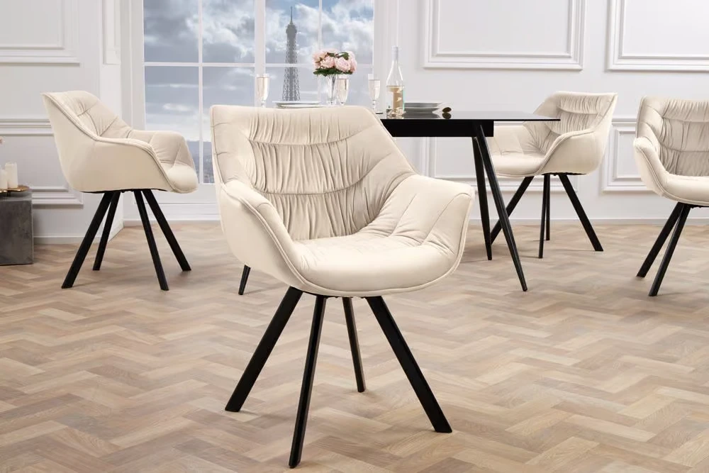 NVI - 48434 DUTCH 1 180 forgó étkezőszék - champagne beige velvet (5)