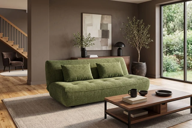 NVI - 48663 ELYPSE Mini (ágyazható) kanapé 200 - green chenille (4)
