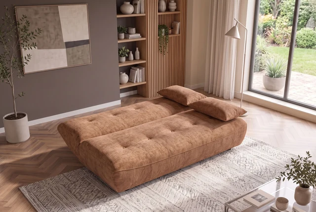 NVI - 48664 ELYPSE Mini (ágyazható) kanapé 200 - rust brown chenille (6)