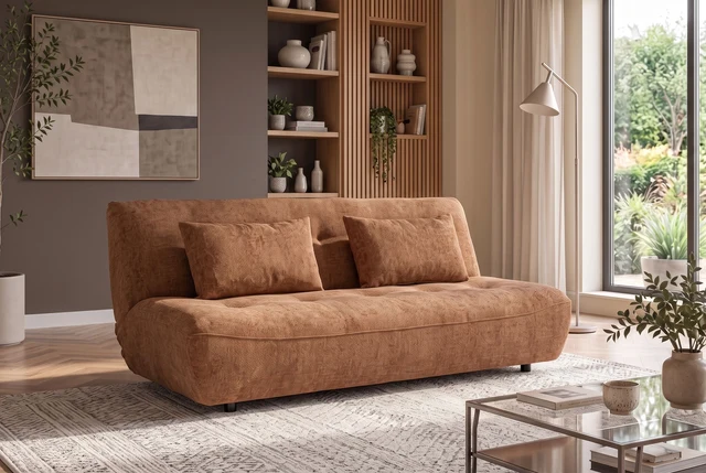 NVI - 48664 ELYPSE Mini (ágyazható) kanapé 200 - rust brown chenille (9)