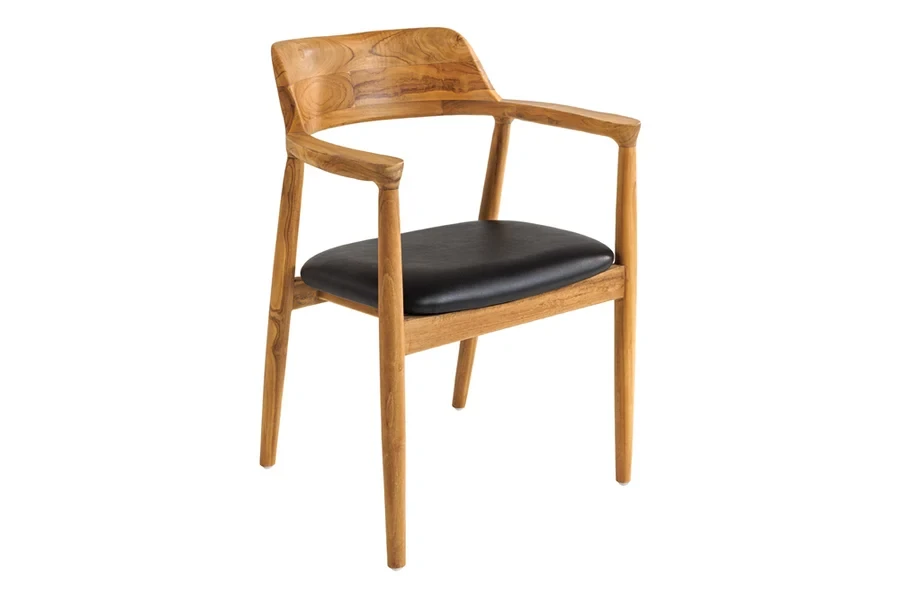 NVI - 48706 KENNEDY 1 Teak favázas étkezőszék - black PU (1)
