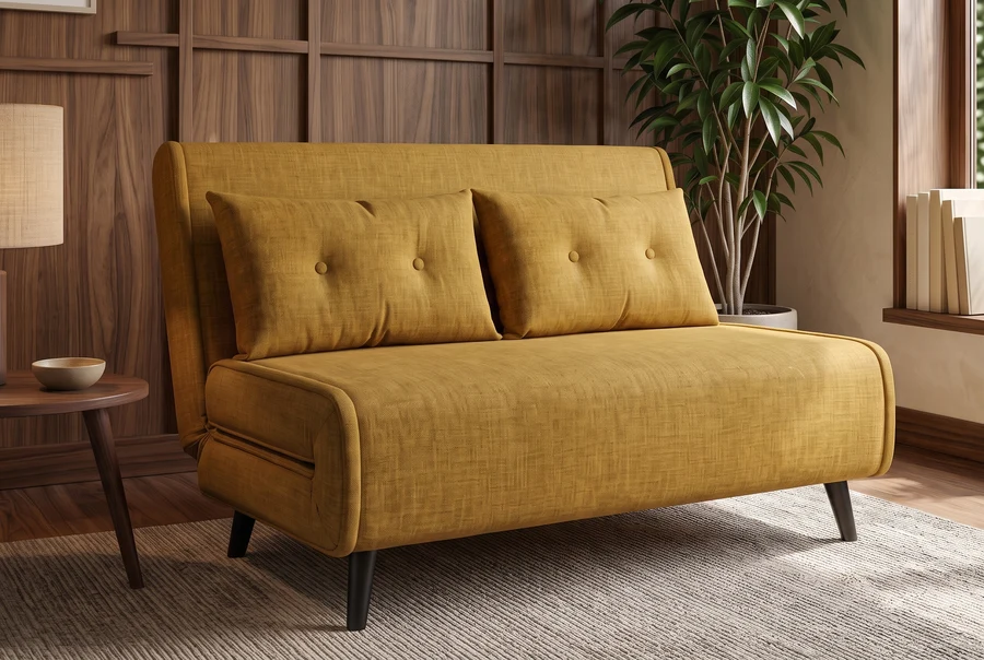 NVI - 48808 SMART MINI (ágyazható) kanapé 140 - mustard velvet (14)