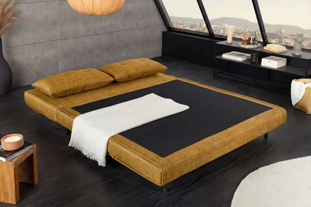 NVI - 48808 SMART MINI (ágyazható) kanapé 140 - mustard velvet (8)