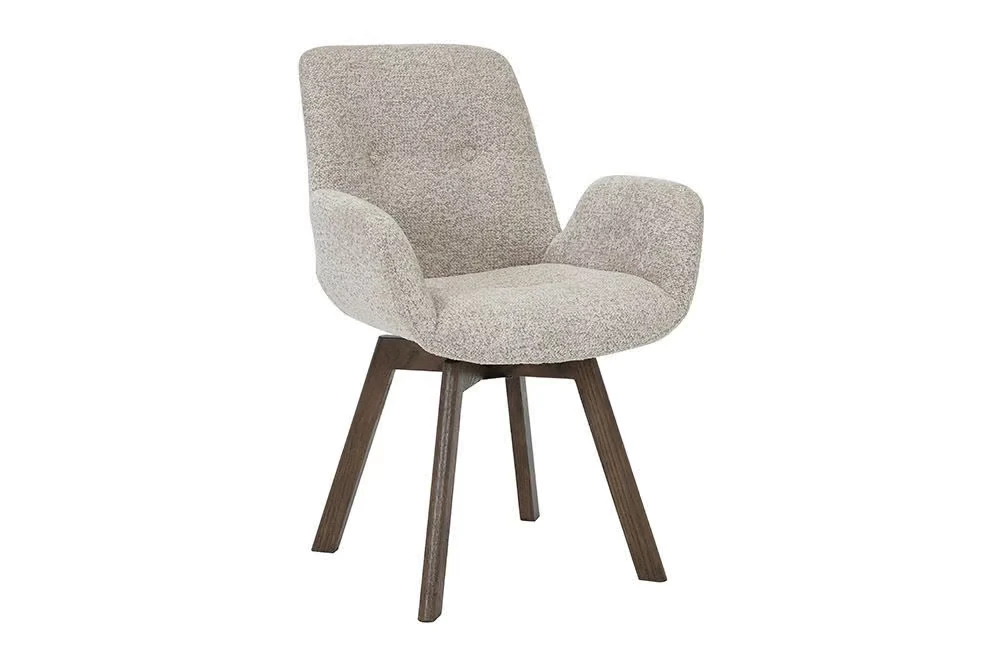 NVI - 48833 BALTIC Oak 360 forgó étkezőszék - taupe bouclé (1)