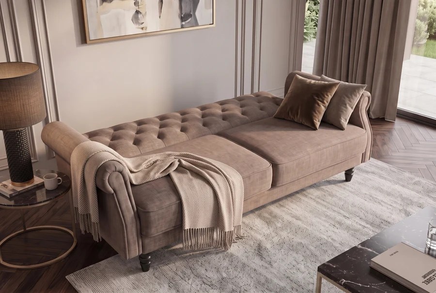 NVI - 48986 MAISON BELLE (ágyazható) kanapé 220 - greige velvet (14)