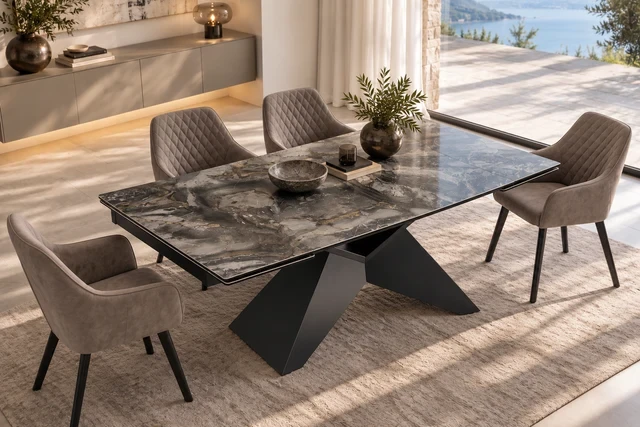 NVI - 49270 DIAMOND Ceramics bővíthető étkezőasztal 180-260 - taupe (3)