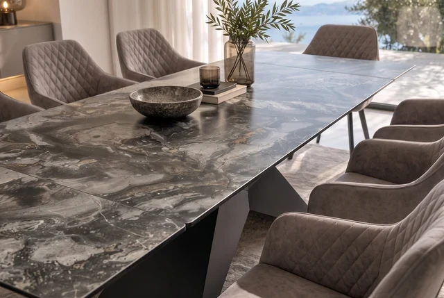 NVI - 49270 DIAMOND Ceramics bővíthető étkezőasztal 180-260 - taupe (6)