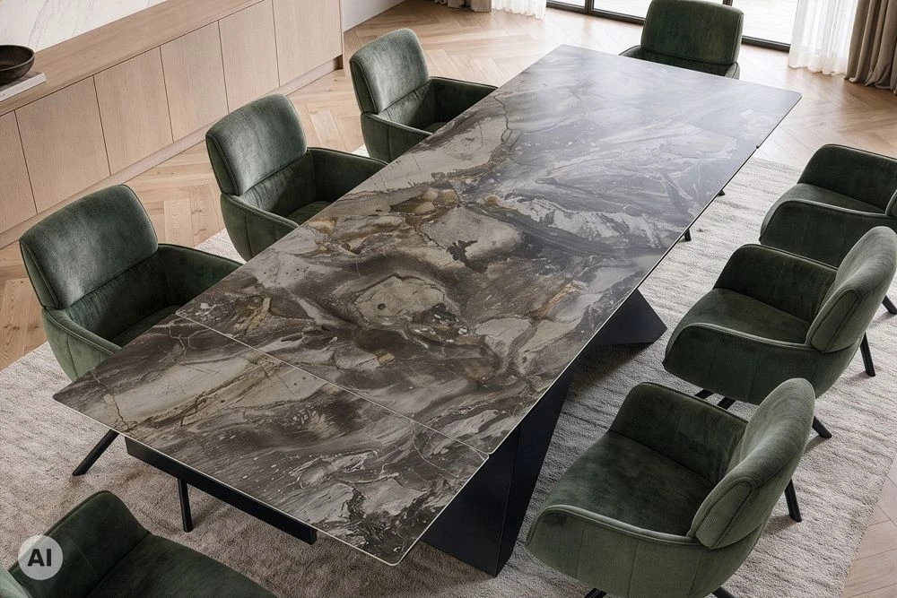 NVI - 49270 DIAMOND Ceramics bővíthető étkezőasztal 180-260 - taupe (7)
