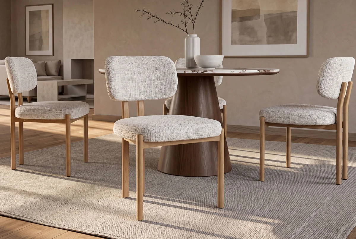 NVI - 49296 BELLANO Oak fémlábas étkezőszék - beige chenille (2)
