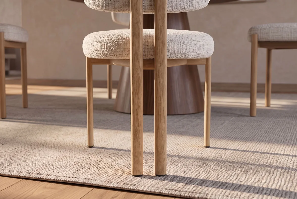 NVI - 49296 BELLANO Oak fémlábas étkezőszék - beige chenille (8)