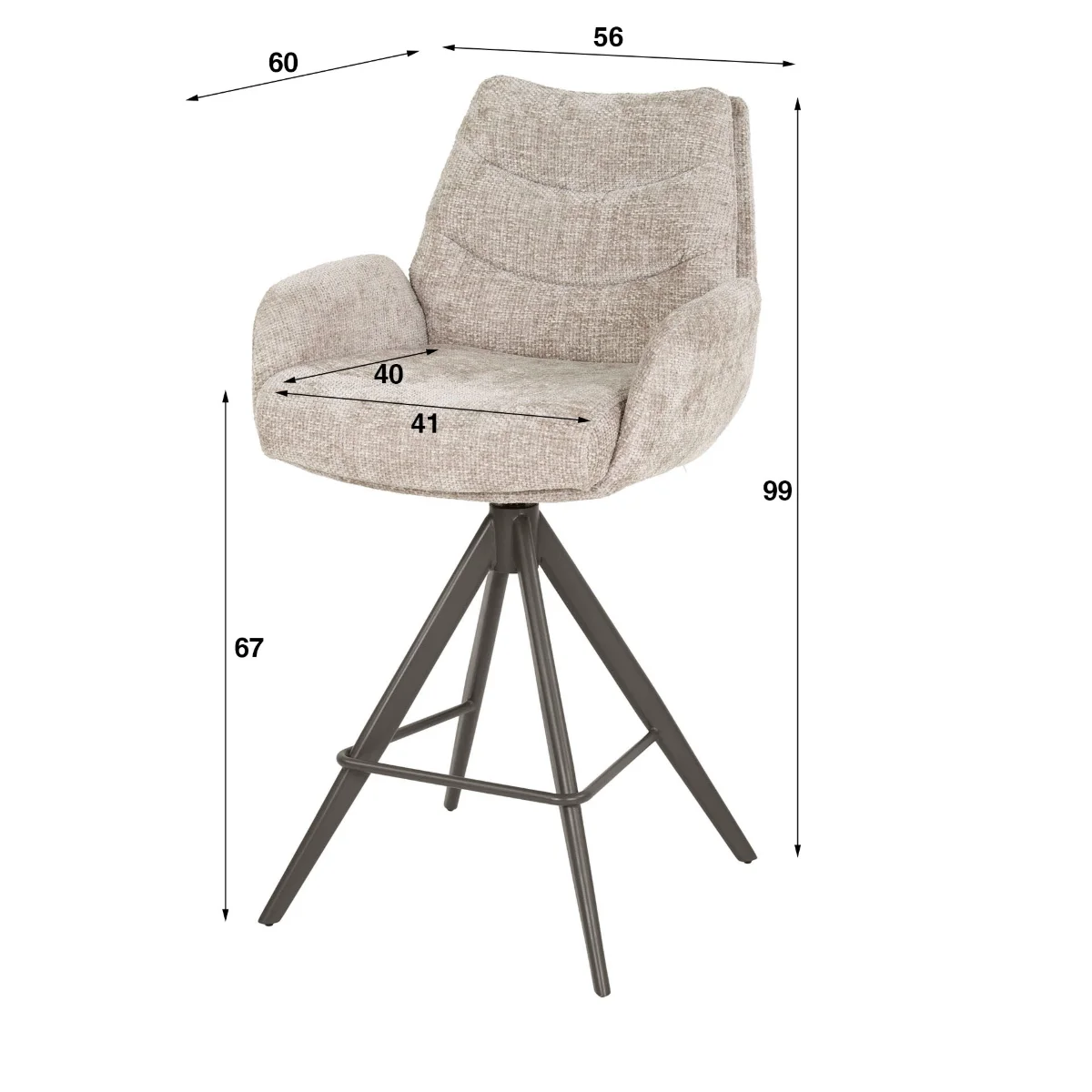 ZJL - 497854HB KRISTEN Brown H67 forgó bárszék - hoven sand (7)